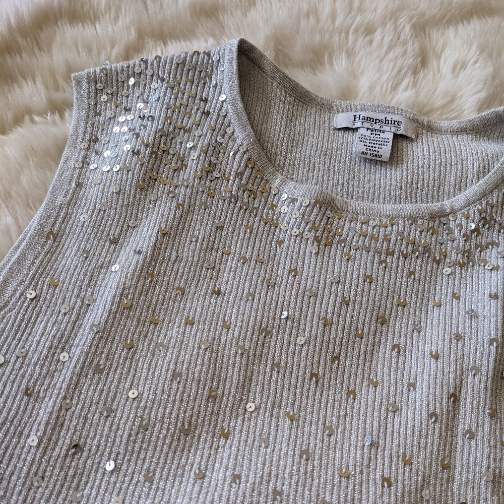 Silver & Sequin Ribbed Top - Picture 5 of 5